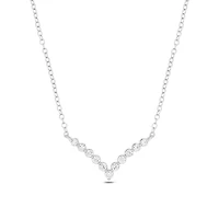 Lab Created 1/4 ct. t.w. Lab Grown Diamond Elegant V-Shaped Necklace in Sterling Silver