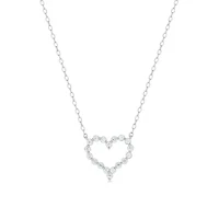 Lab Created 1/4 ct. t.w. Lab Grown Diamond Heart Shaped Necklace in Sterling Silver