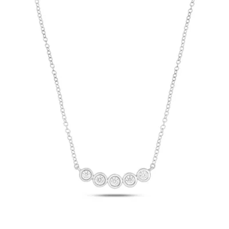 Lab Created 1/4 ct. t.w. Lab Grown Diamond Eternite Shaped Necklace in Sterling Silver