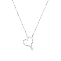 Lab Created 1/4 ct. t.w. Lab Grown Diamond Heart Shaped Journey Necklace in Sterling Silver