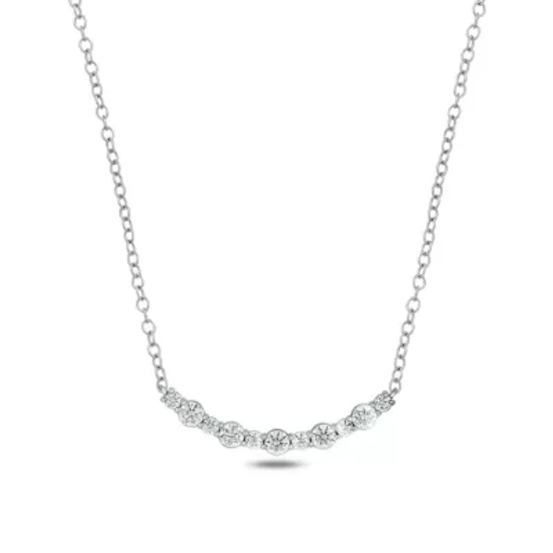 Lab Created 1/2 ct. t.w. Lab Grown Diamond Smiley Necklace in Sterling Silver