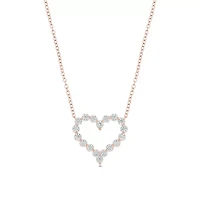 Lab Created 1 ct. t.w. Lab Grown Diamond Heart Shaped Necklace in 10K Rose Gold