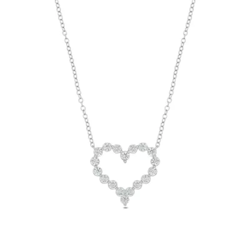 Lab Created 1 ct. t.w. Lab Grown Diamond Heart Shaped Necklace in 10K White Gold