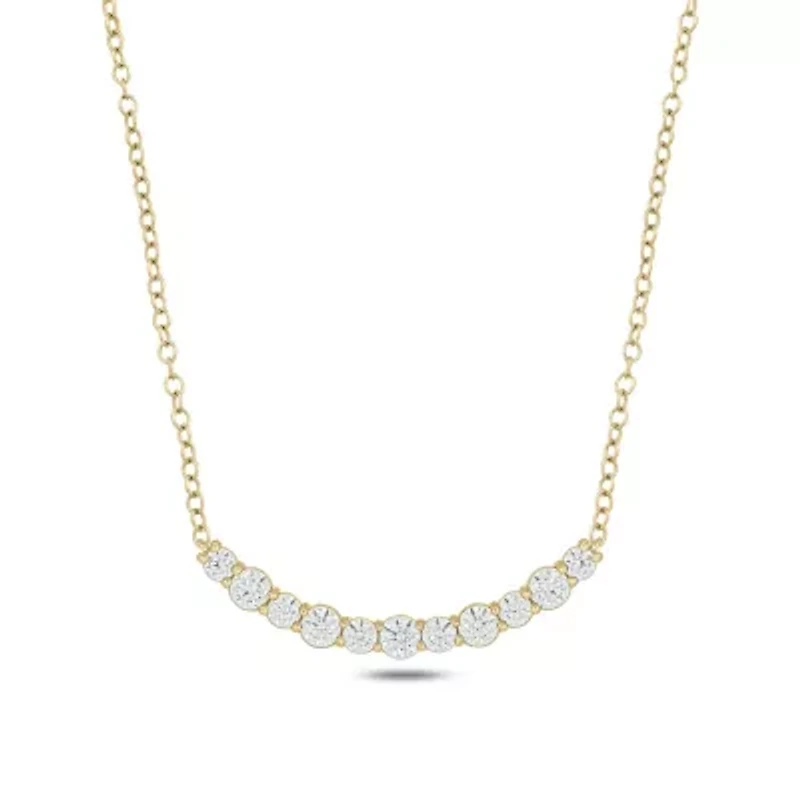 Lab Created 1 ct. t.w. Lab Grown Diamond Smiley Necklace in 10K Yellow Gold