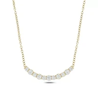 Lab Created 1 ct. t.w. Lab Grown Diamond Smiley Necklace in 10K Yellow Gold