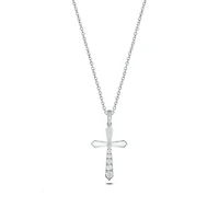 Lab Created 1/4 Carat Lab-Grown Diamond Cross Graduation  pendant in Sterling Silver