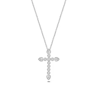 Lab Created 1 Carat Lab-Grown Diamond Cross Pendant in Sterling Silver