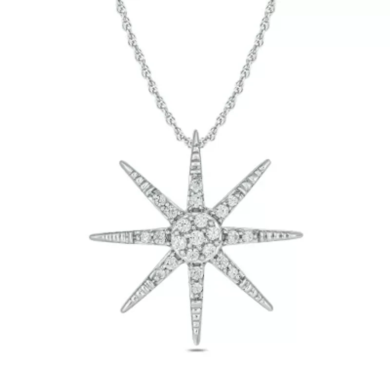 1/10 ct. t.w. Diamond Star Pendant in Sterling Silver
