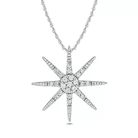 1/10 ct. t.w. Diamond Star Pendant in Sterling Silver