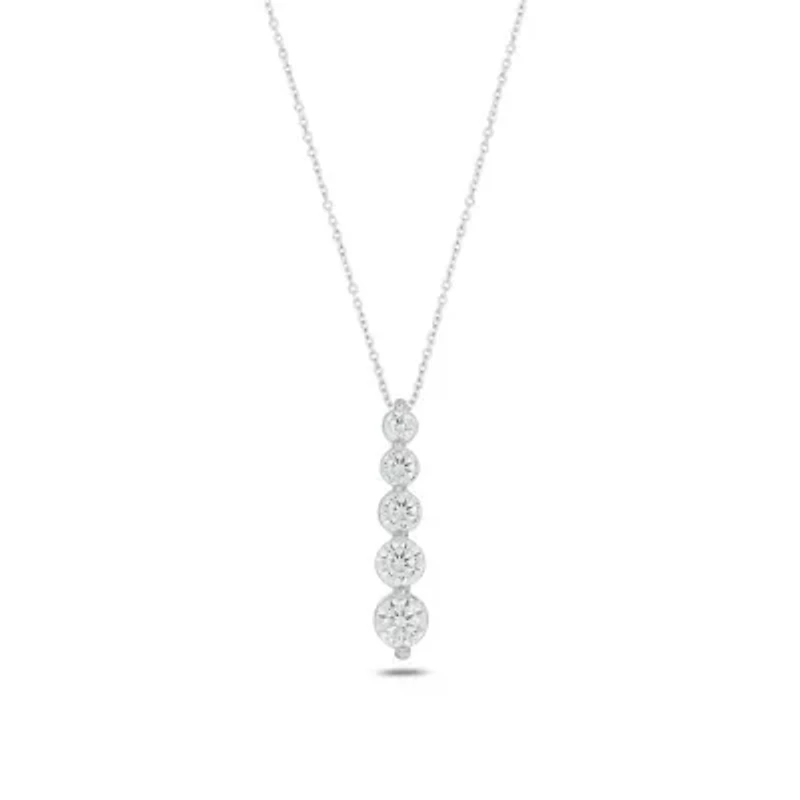 Lab Created 1/4 Carat Lab-Grown Diamond Graduations Pendant in Sterling Silver