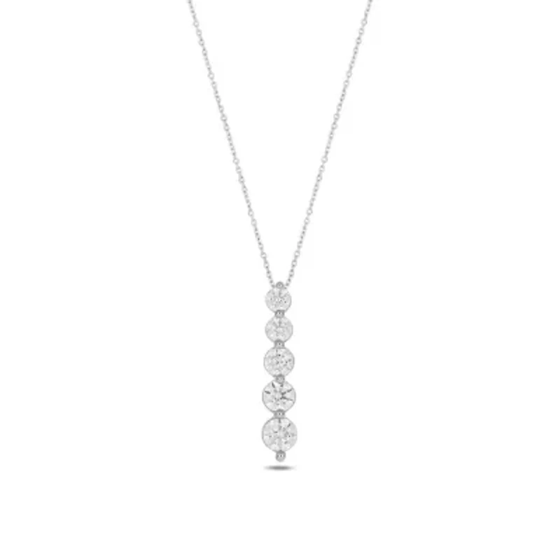 Lab Created 1/2 Carat Lab-Grown Diamond Graduations Pendant in Sterling Silver