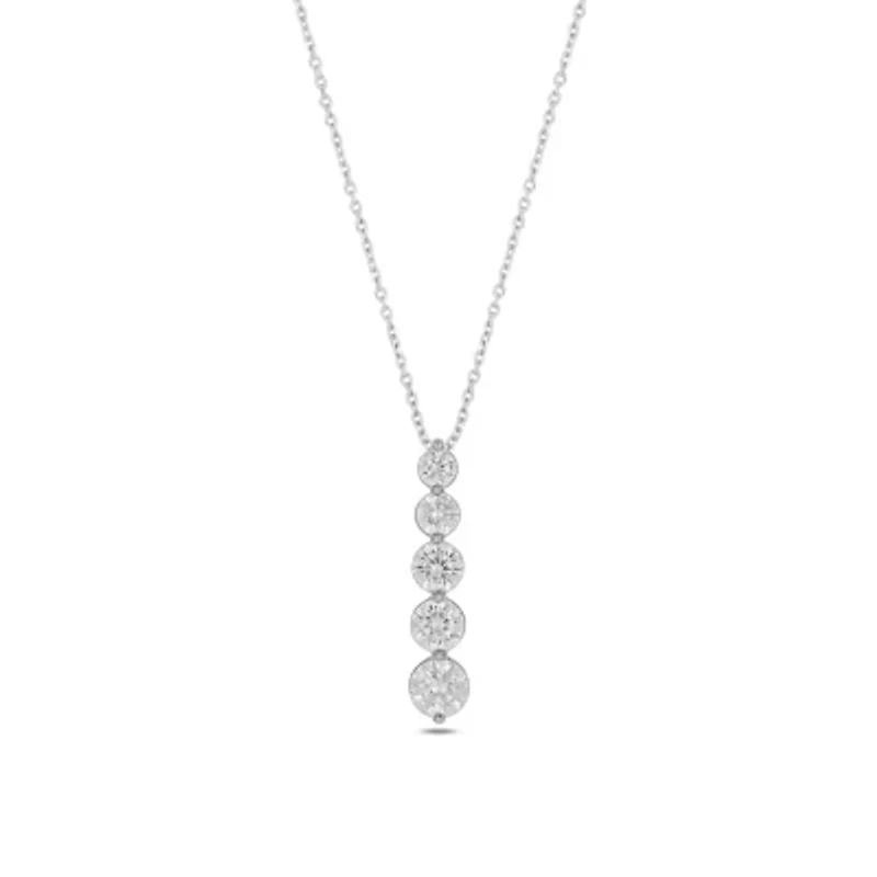 Lab Created 1 Carat Lab-Grown Diamond Graduations Pendant in Sterling Silver