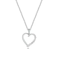 Lab Created 1/3 Carat Lab-Grown Diamond heart pendant in Sterling Silver