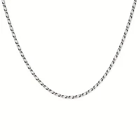 Sterling Silver Mini Figaro Chain 20 Inch Necklace, Made in Italy