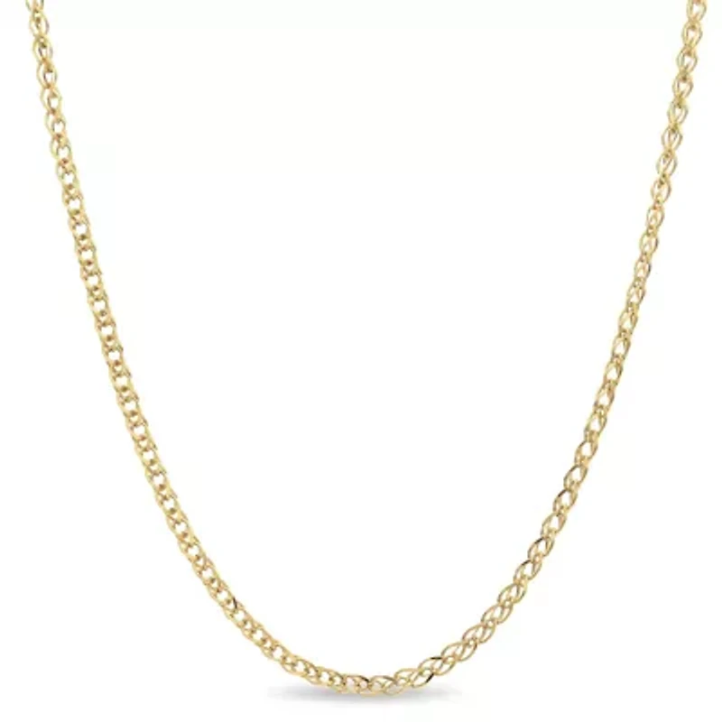 14K Gold Plated Sterling Silver 045 Gauge Diamond Cut Wheat Chain -Inch Necklace