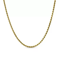 14K Gold Plated Sterling Silver Diamond Cut 60 Gauge Rope Chain 22-Inch Necklace, Made in Italy