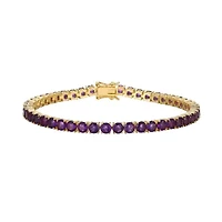 Genuine Peridot, Amethyst or Black Spinel Tennis Bracelets 18K Gold Plated Rhodium Sterling Silver