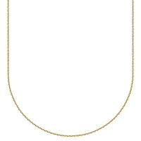 10k Yellow Gold Diamond Cut Elegant Rolo Chain Necklace, Available 16" or 18"