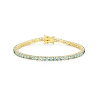 18K Yellow Gold Plated Sterling Silver Women's Birthstone Tennis Bracelet