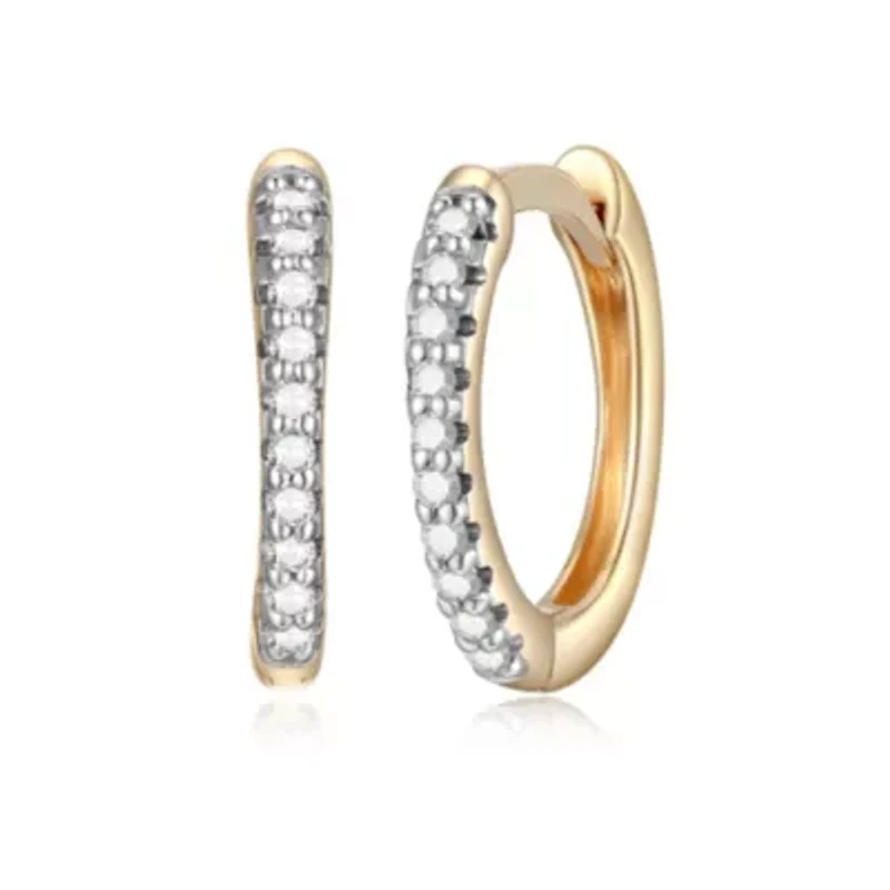 1/10 cttw Diamond Hinged Hoop Earrings in 14k Yellow Gold
