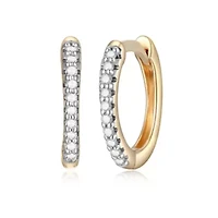 1/10 cttw Diamond Hinged Hoop Earrings in 14k Yellow Gold