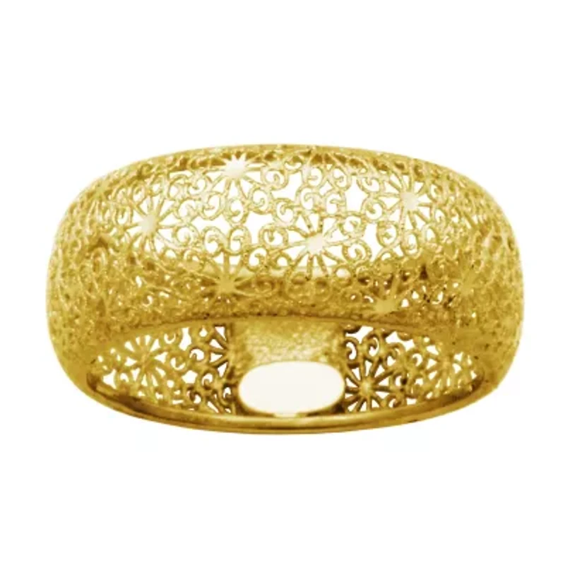 10k Yellow Gold Openwork Filigree Wide Elegant Band Ring, Size 7