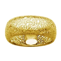 10k Yellow Gold Openwork Filigree Wide Elegant Band Ring, Size 7