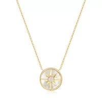 Mother of Pearl Starburst Necklace in 18K Gold Over Sterling Silver