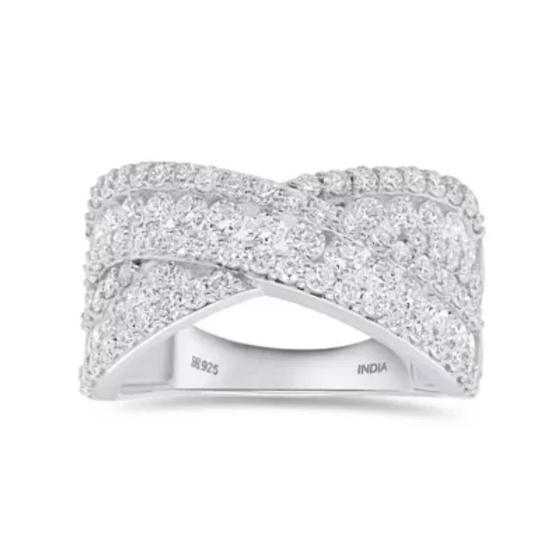 Lab Created 2CTTW Grown Diamond Criss Cross Ring
