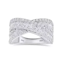Lab Created 2CTTW Grown Diamond Criss Cross Ring