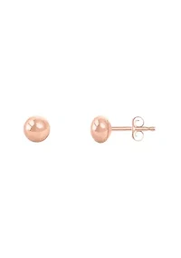 14K Rose Gold 5mm Button Stud Earrings