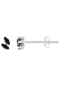 10K Gold 4x2mm Marquise Black Onyx Stud Earrings