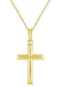 14K Yellow Gold Cross Pendant Necklace
