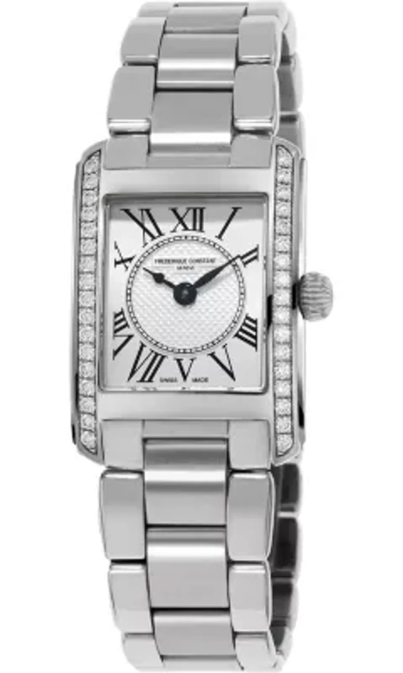 Swiss Women's Classic Carree Silver-tone Stainless Steel Bracelet Watch