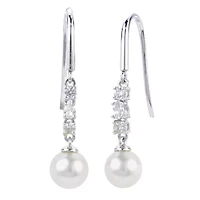 Lab Created Sterling Silver Freshwater Pearl Earring