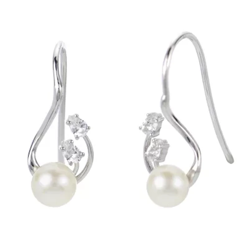 Lab Created Sterling Silver Freshwater Pearl Earring