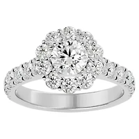2 ct. t.w. Halo Moissanite Engagement Ring 14 Karat Gold