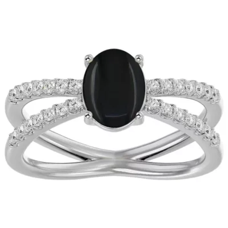 Lab Created 1 1/2 ct. t.w. Oval Shape Emerald and Halo Diamond Ring Sterling Silver