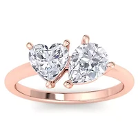 Lab Created 2 ct. t.w. Grown Diamond Toi Et Moi Ring, Heart-Pear, 14K Gold