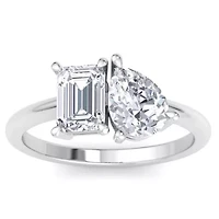 Lab Created 2 ct. t.w. Grown Diamond Toi Et Moi Ring, Emerald-Pear, 14K Gold
