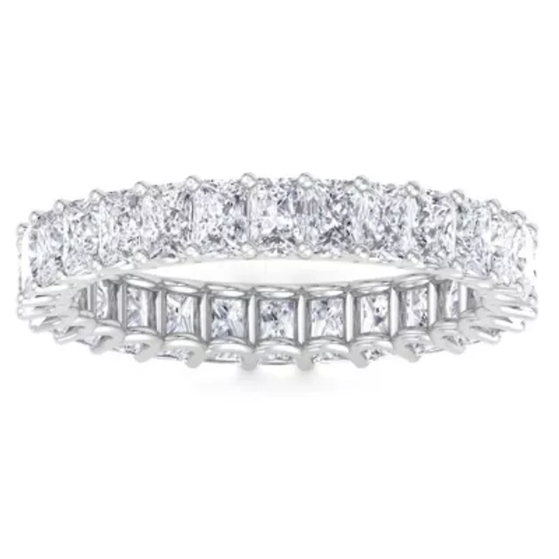 Lab Created ct. t.w. Princess Cut Grown Diamond Eternity Ring 14 Karat Gold