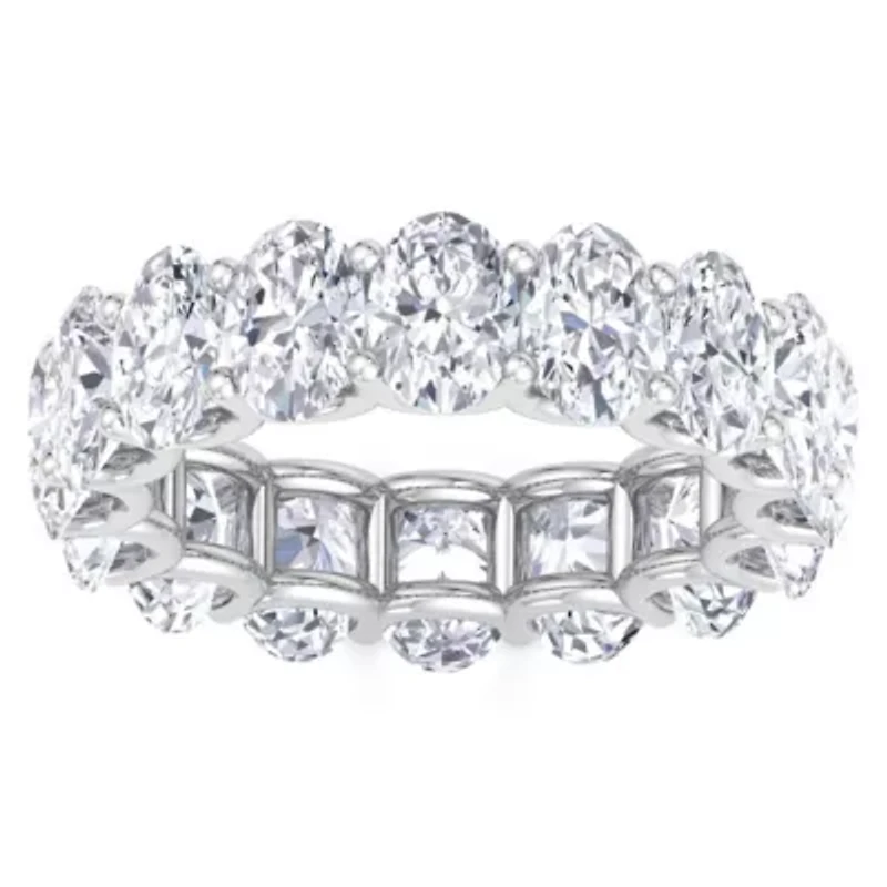 Lab Created 9 ct. t.w. Oval Shape Grown Diamond Eternity Ring 14 Karat Gold