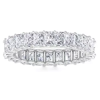 Lab Created ct. t.w. Princess Cut Grown Diamond Eternity Ring 14 Karat Gold