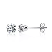 Lab Created 1 Carat Grown Diamond Stud Earrings 14K Yellow Gold