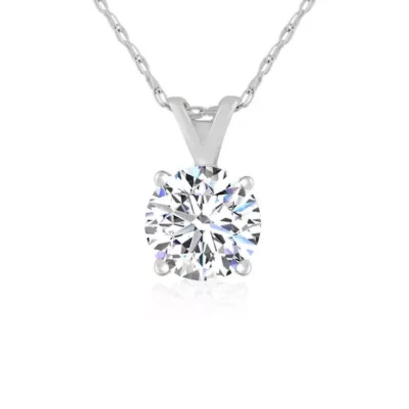 Lab Created 1 ct. t.w. Grown Diamond Solitaire Necklace 14K Gold with 18 Inch Chain