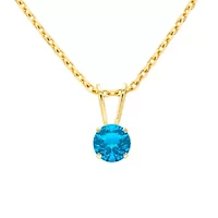 1/ ct. t.w. Gemstone Solitaire Necklace Yellow Gold With 18 Inch Chain