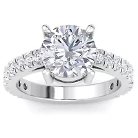 Lab Created Carat Grown Diamond Engagement Ring Sterling Silver