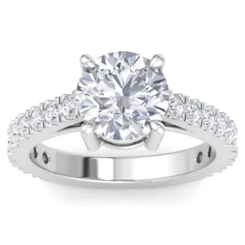 Lab Created Carat Grown Diamond Engagement Ring Sterling Silver