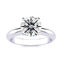 Lab Created Carat Grown Diamond Solitaire Ring Sterling Silver