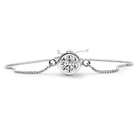 Lab Created 1 Carat Lab Grown Diamond Bolo Bracelet In Sterling Silver, Adjustable 6-9 Inches